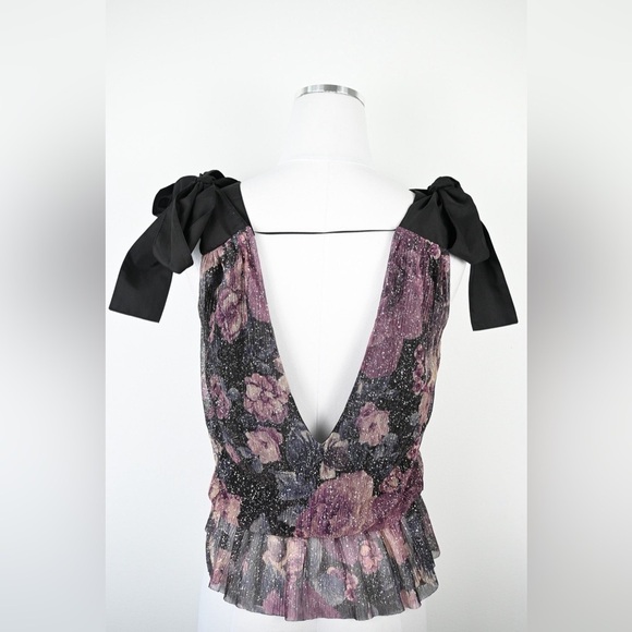 Bishop & Young Metallic Floral Top NWOT - Picture 8 of 8